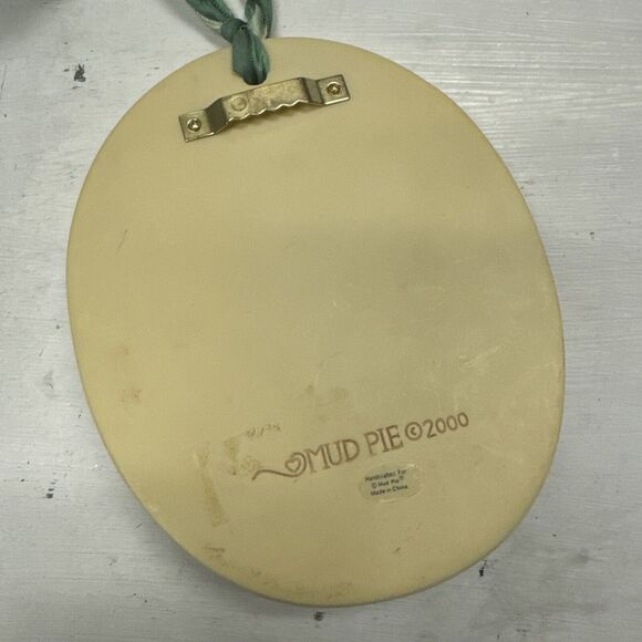 Vintage 2000 Mud Pie Plaque Sign Bird Nest OUR FAMILY PRAYS TOGETHER Religious - Picture 3 of 3